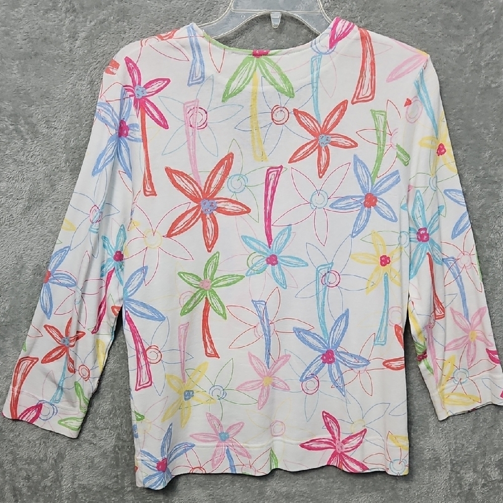 Cotton Connection Floral Button-Up Sweater Sz Med - Picture 7 of 8
